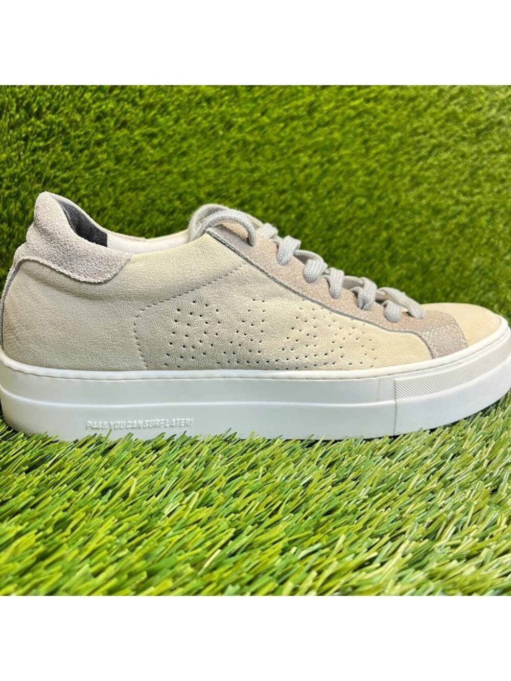 P448 Thea Waterfall Platform Womens Size 8.5 Beige White Athletic Shoes Sneakers